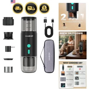 Portable Electric Espresso Machine, 20 Bar Fast Heat-Up Travel Coffee Maker, ...