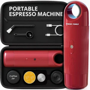Portable Espresso Machine Travel Coffee Maker for Pods & Grounds Mini 5 Cup Make
